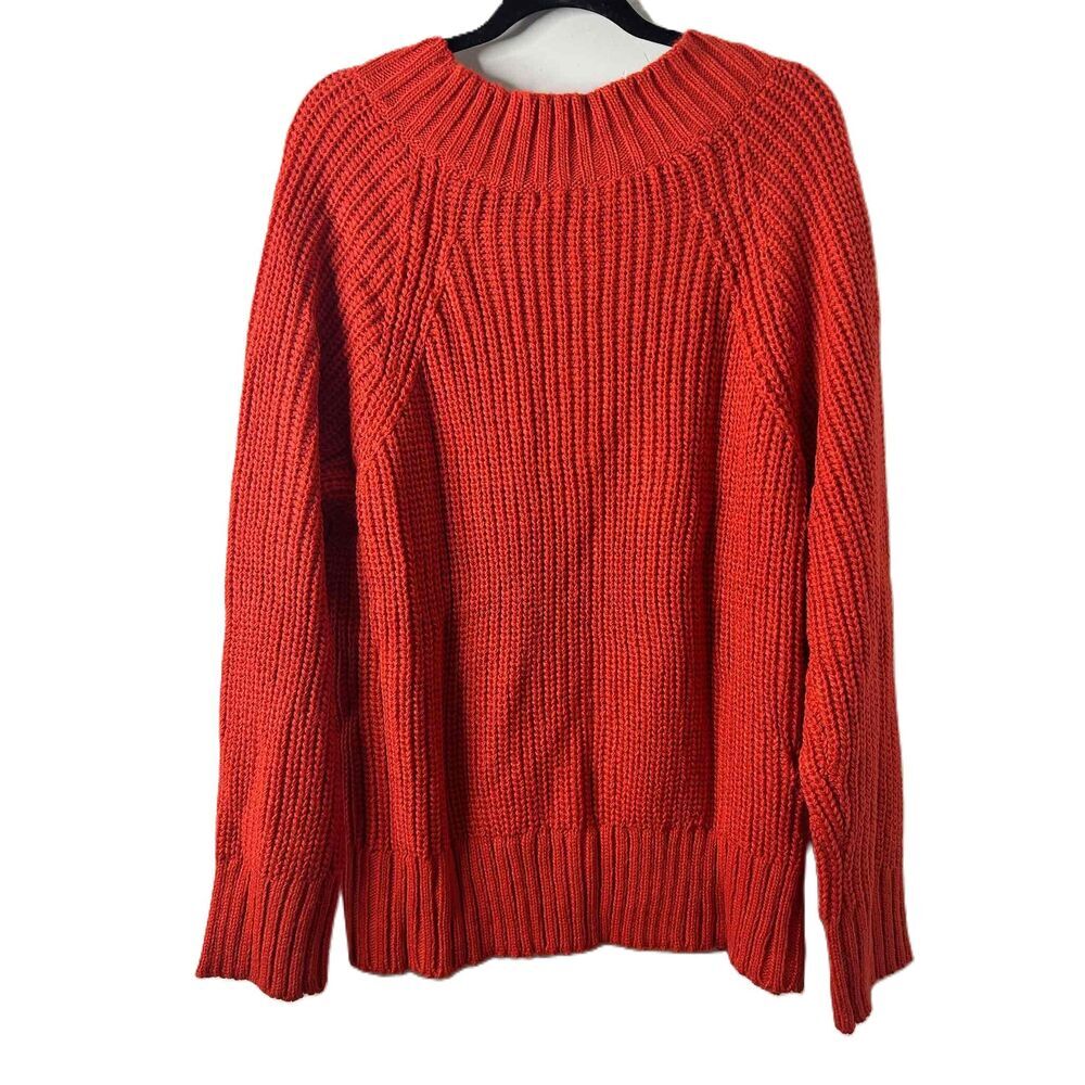 NWT ANA Sweater Womens Size XXL Orange VNeck Ribbed Knit Long Sleeve Loose Fit - Picture 5 of 5